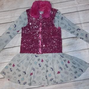 🛒Hot Pink & Silver Quilted Flip Sequin Vest 🛍